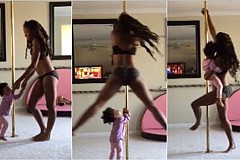 (Vidéo) Elle pratique le pole dance avec son bébé dans les bras (Vidéo) Elle pratique le pole dance avec son bébé dans les bras